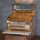 ANTIQUE NATIONAL BRASS CASH REGISTER REPLACEMENT NUMBERS FOR 210 & 215  NCR! 